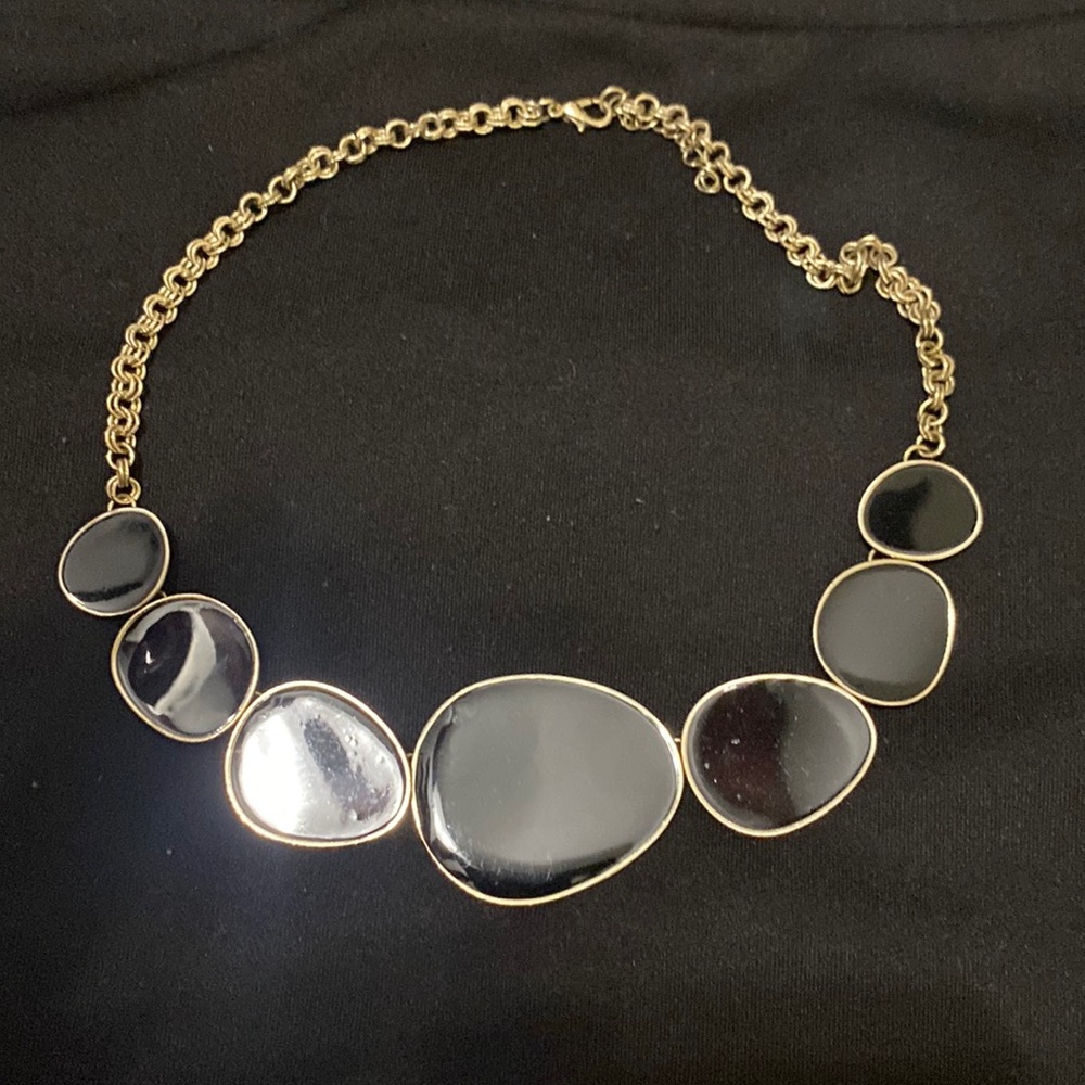 Beautiful black and gold statement necklace